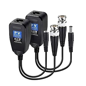 COOLCOLD 8MP Passive Video Balun, BNC/DC to RJ45, 3-Pair Variant