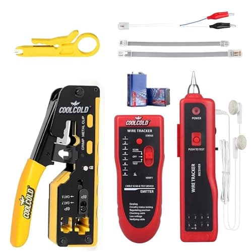 COOLCOLD LAN Tester & RJ45 Crimping Tool Kit, Line Finder